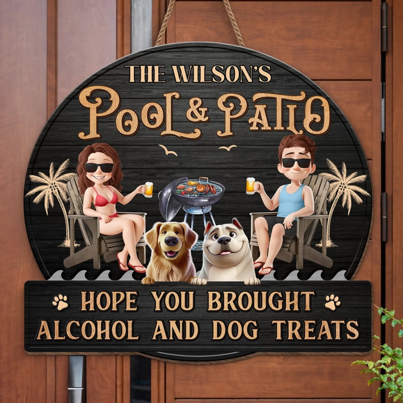 Custom Name Pool & Patio Dog Lover Gifts - Personalized Wood Sign