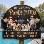Custom Name Pool & Patio Dog Lover Gifts - Personalized Wood Sign