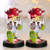Custom Photo Light Up Eternal Rose In Glass Dome - Personalized Anniversary Wedding Gifts For Husband And Wife, Him And Her - Our Love Shines Forever