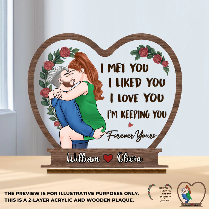 Custom Wood & Acrylic Plaque - Personalized Anniversary Wedding Gifts For Husband And Wife, Him And Her - You’re The One I Want