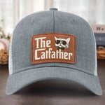 The Catfather Cat Dad Gift - Leather Patch Hat
