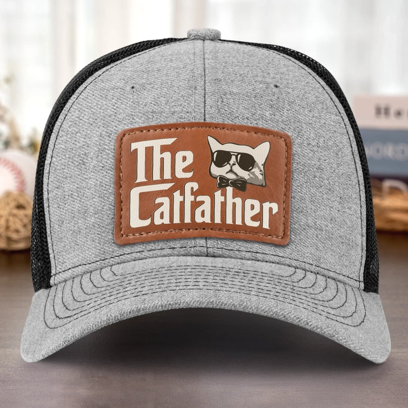 Leather Patch Hat -  Birthday Gifts For Cat Lovers, Cat Dad - The Catfather
