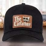 The Catfather Cat Dad Gift - Leather Patch Hat
