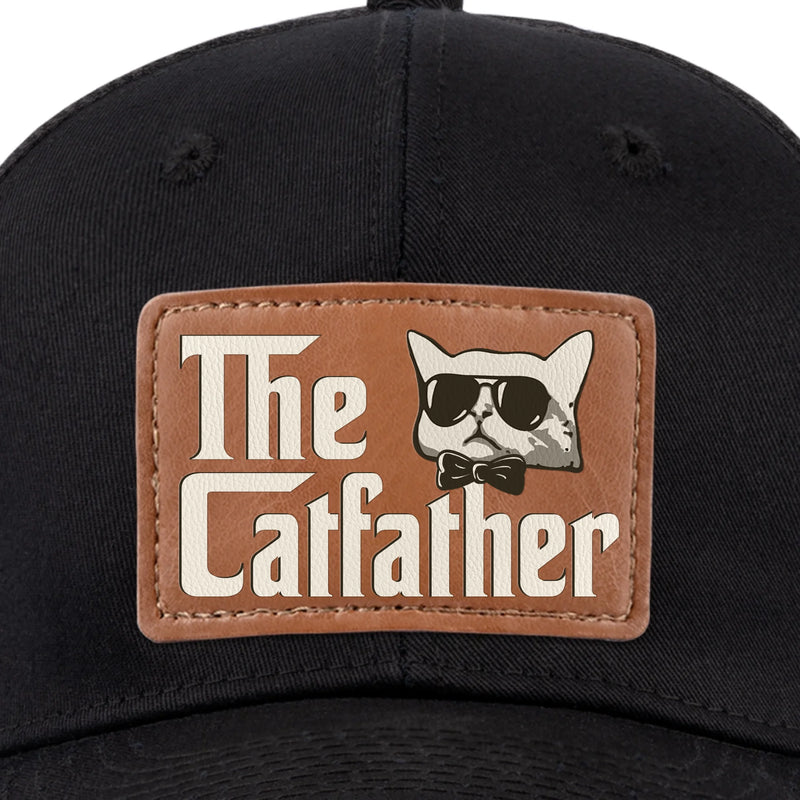 Leather Patch Hat -  Birthday Gifts For Cat Lovers, Cat Dad - The Catfather