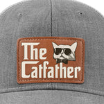 The Catfather Cat Dad Gift - Leather Patch Hat