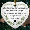 Ornament - Ceramic Heart Shaped - Christmas Memorial Sympathy Gifts For Dogs, Cats - Love Never Fades