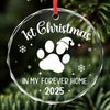 Circle Glass Ornament - Christmas Birthday Gifts For Dog Cat Lovers, Dog Dad And Mom, Cat Owners - My First Christmas At Home