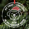 Circle Glass Ornament - Christmas Birthday Gifts For Dog Lovers, Dog Dad And Mom - Jingle Paws, Happy Heart
