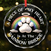 Circle Glass Ornament - Christmas Memorial Sympathy Gifts For Dogs, Cats - Paws Over The Rainbow