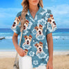 Custom Photo Unisex Tropical Hawaiian Aloha Shirt - Personalized Summer Vacation And Travel Gifts For Dog Cat Lovers, Dog Dad And Mom, Cat Owners - Island Vibes, Puppy Love