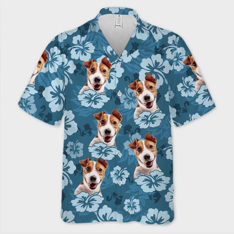 Custom Pet Photo Tropical Dog Gifts for Dog Lovers - Personalized Hawaiian Shirt