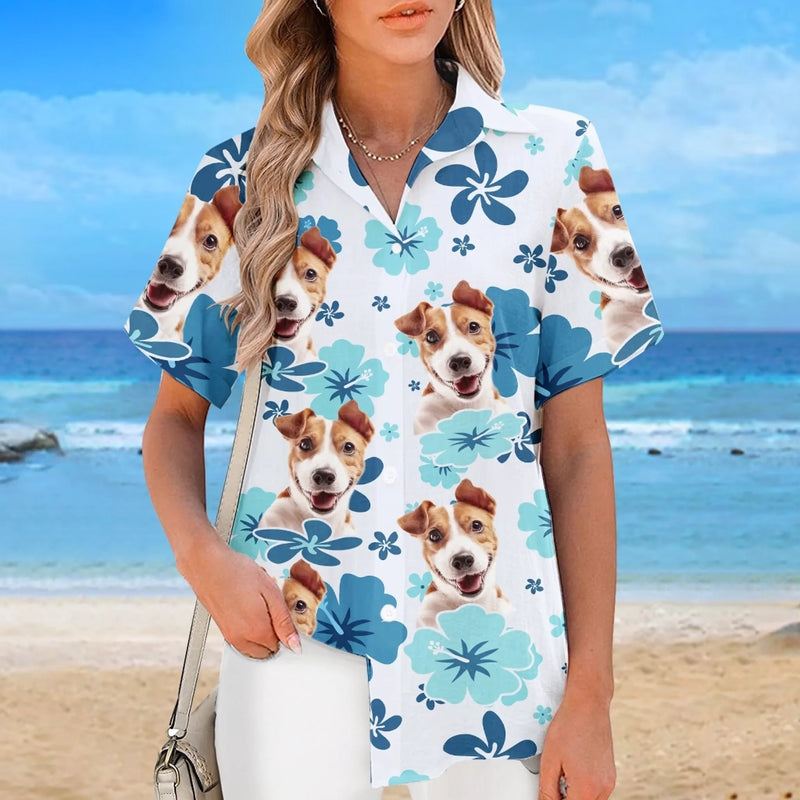 Custom Pet Photo Tropical Gifts for Dog Lovers - Personalized Hawaiian Shirt