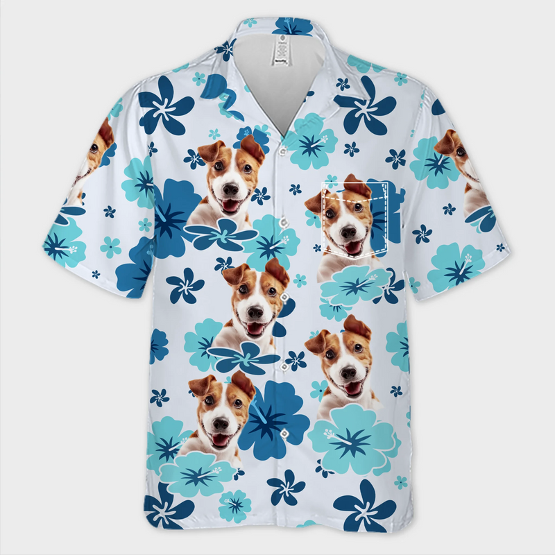 Custom Pet Photo Tropical Gifts for Dog Lovers - Personalized Hawaiian Shirt