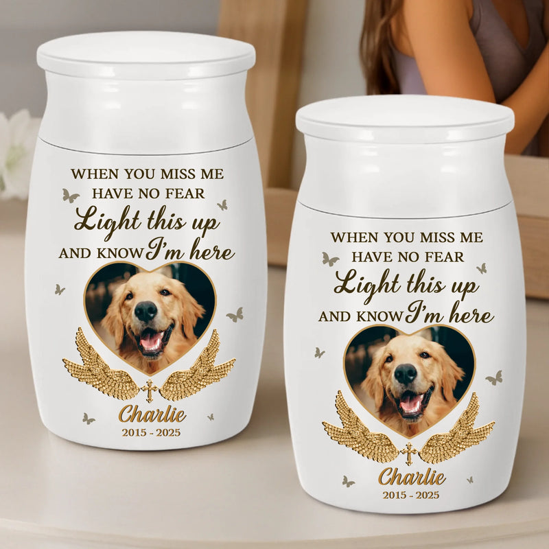Custom Photo Decorative Urn - Personalized Pet Memorial Gifts For Dogs, Cats - Always On My Mind