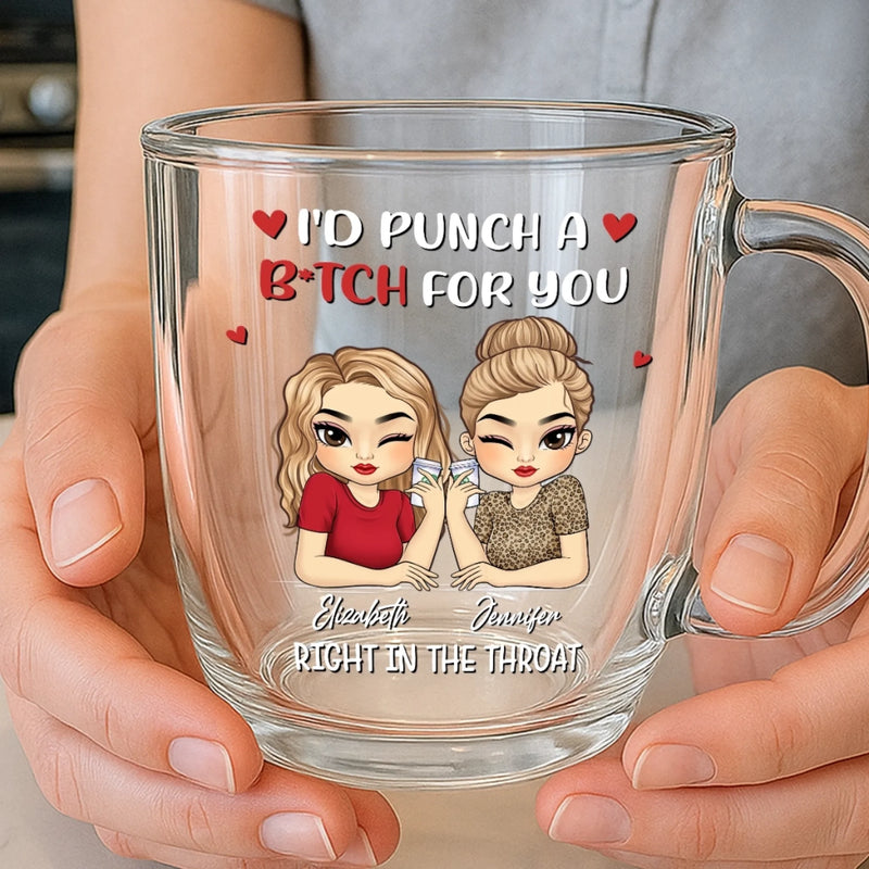 Custom Double Wall Glass Mug - Personalized Best Friend Birthday Gifts For Women - Trouble Makers Club