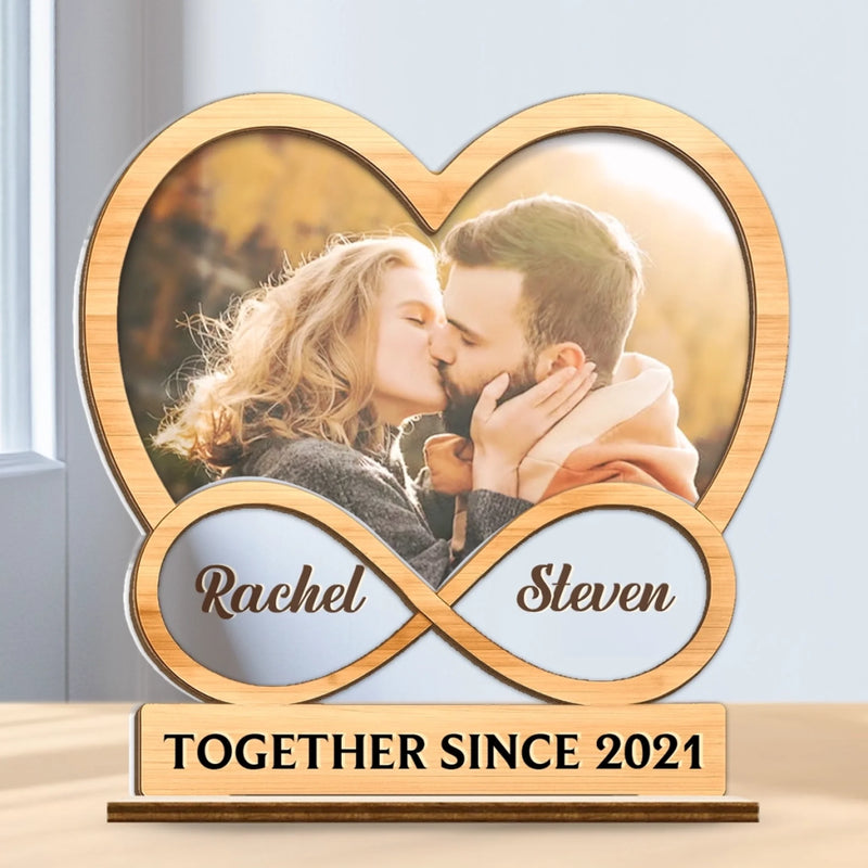 Custom Photo Wood & Acrylic Plaque - Personalized Anniversary Wedding Gifts For Husband And Wife, Him And Her - Forever Yours, Forever Mine