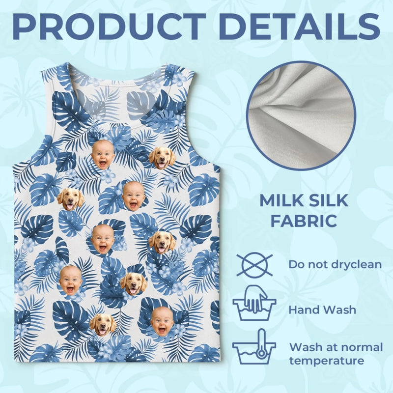 Custom Baby and Dog Photo Couple Gifts - Personalized 3D Tanktop