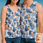 Custom Baby and Dog Photo Couple Gifts - Personalized 3D Tanktop
