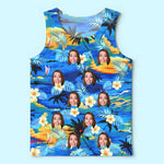 Custom Photo Baby and Dog Tropical Couple Gifts - Personalized 3D Tanktop