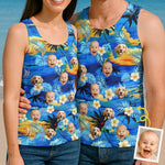 Custom Photo Baby and Dog Tropical Couple Gifts - Personalized 3D Tanktop