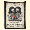 Custom Blanket - Personalized Anniversary Wedding Gifts For Husband And Wife, Him And Her - Weirdos In Love