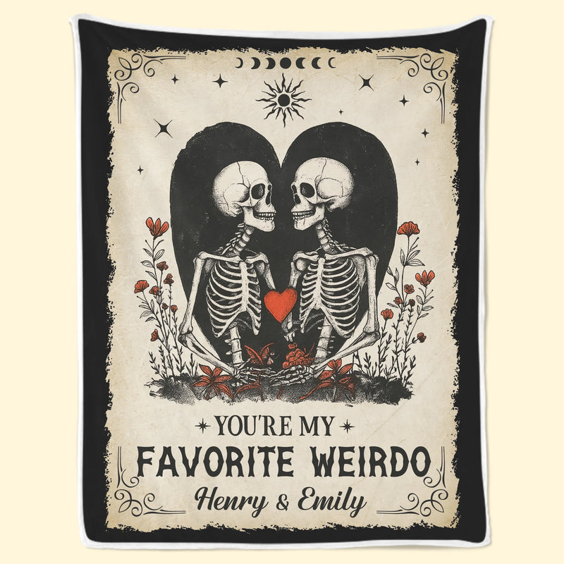 Custom Blanket - Personalized Anniversary Wedding Gifts For Husband And Wife, Him And Her - Weirdos In Love