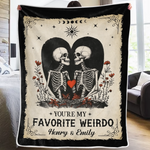 Custom Name Gothic Skeleton Couple Gifts - Personalized Blanket
