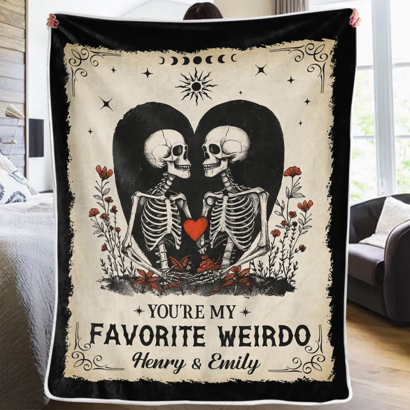 Custom Blanket - Personalized Anniversary Wedding Gifts For Husband And Wife, Him And Her - Weirdos In Love