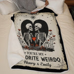 Custom Name Gothic Skeleton Couple Gifts - Personalized Blanket