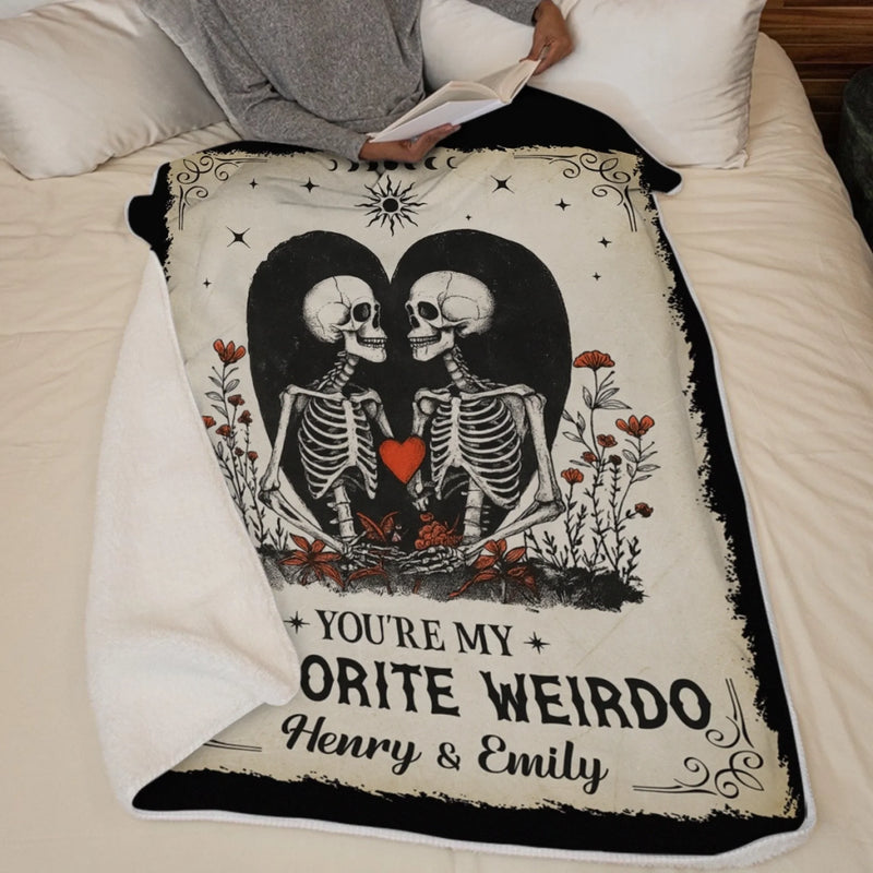 Custom Blanket - Personalized Anniversary Wedding Gifts For Husband And Wife, Him And Her - Weirdos In Love