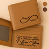 Custom Engraved Bifold Leather Wallet Two Sides - Personalized Anniversary Wedding Gifts For Husband And Wife, Him And Her - Love You Now And Always