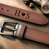 Custom Double-Sided Engraved Leather Belt - Personalized Anniversary Wedding Gifts For Husband And Wife, Him And Her - Holding On To You Always