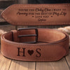 Custom Double-Sided Engraved Leather Belt - Personalized Anniversary Wedding Gifts For Husband And Wife, Him And Her - Holding On To You Always