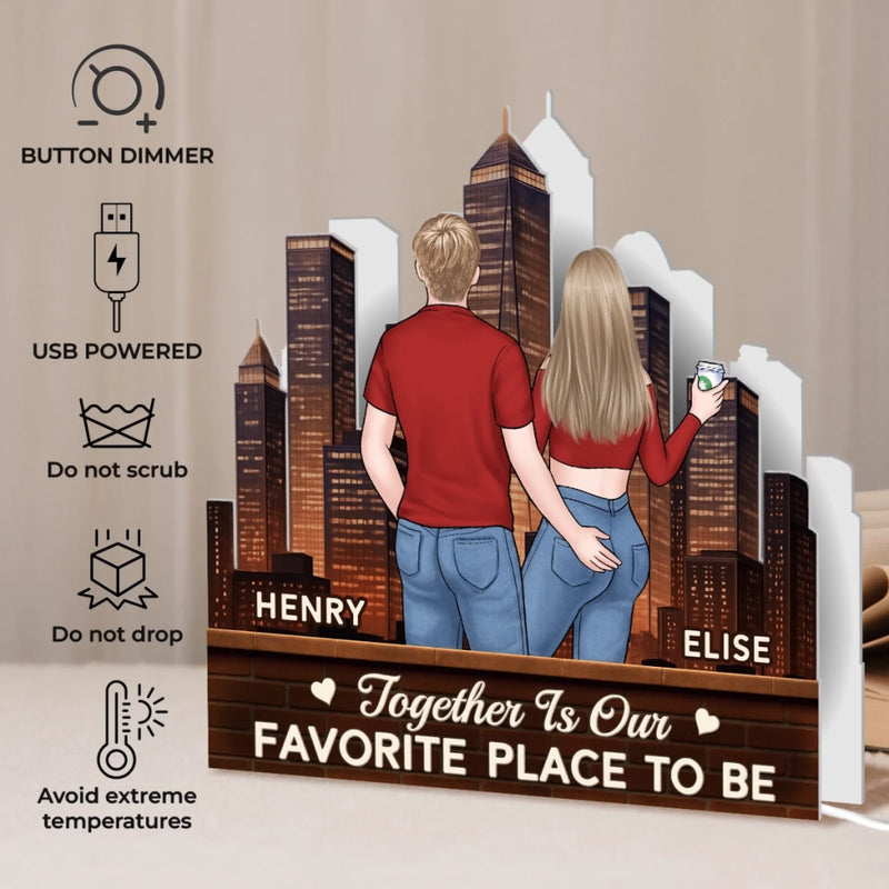 Custom Shaped Light Box - Personalized Anniversary Wedding Gifts For Husband And Wife, Him And Her - Love Grows In Every Place