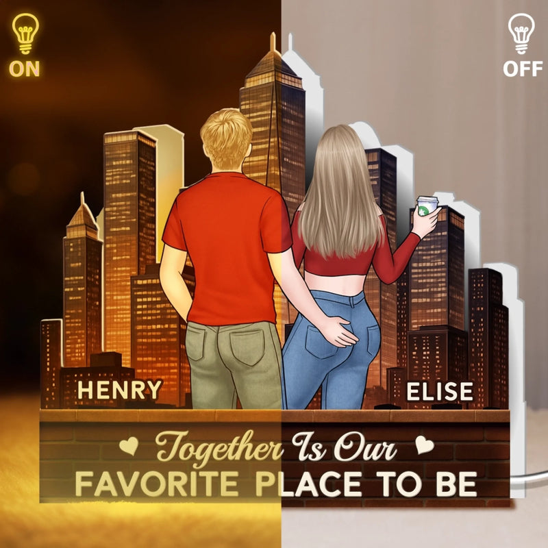 Custom Shaped Light Box - Personalized Anniversary Wedding Gifts For Husband And Wife, Him And Her - Love Grows In Every Place