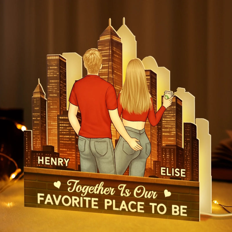Custom Shaped Light Box - Personalized Anniversary Wedding Gifts For Husband And Wife, Him And Her - Love Grows In Every Place