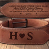 Custom Double-Sided Engraved Leather Belt - Personalized Anniversary Wedding Gifts For Husband And Wife, Him And Her - Holding On To You Always