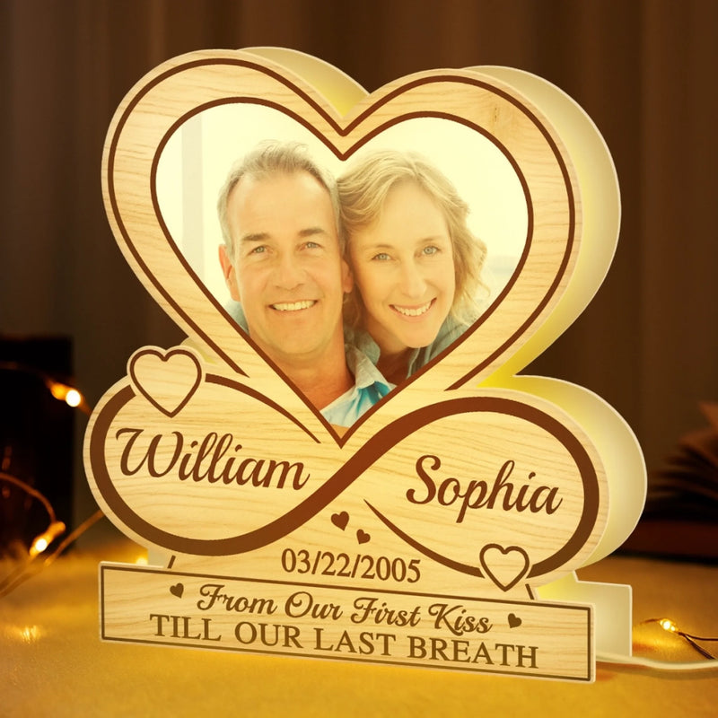 Custom Photo Shaped Light Box - Personalized Anniversary Wedding Gifts For Husband And Wife, Him And Her - Our Love, Our Forever