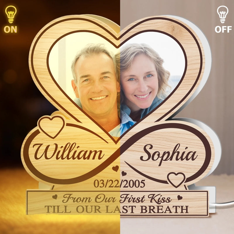 Custom Photo Shaped Light Box - Personalized Anniversary Wedding Gifts For Husband And Wife, Him And Her - Our Love, Our Forever