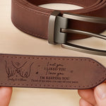 Custom Name Date Romantic Couple Gifts - Personalized Double-Sided Engraved Leather Belt