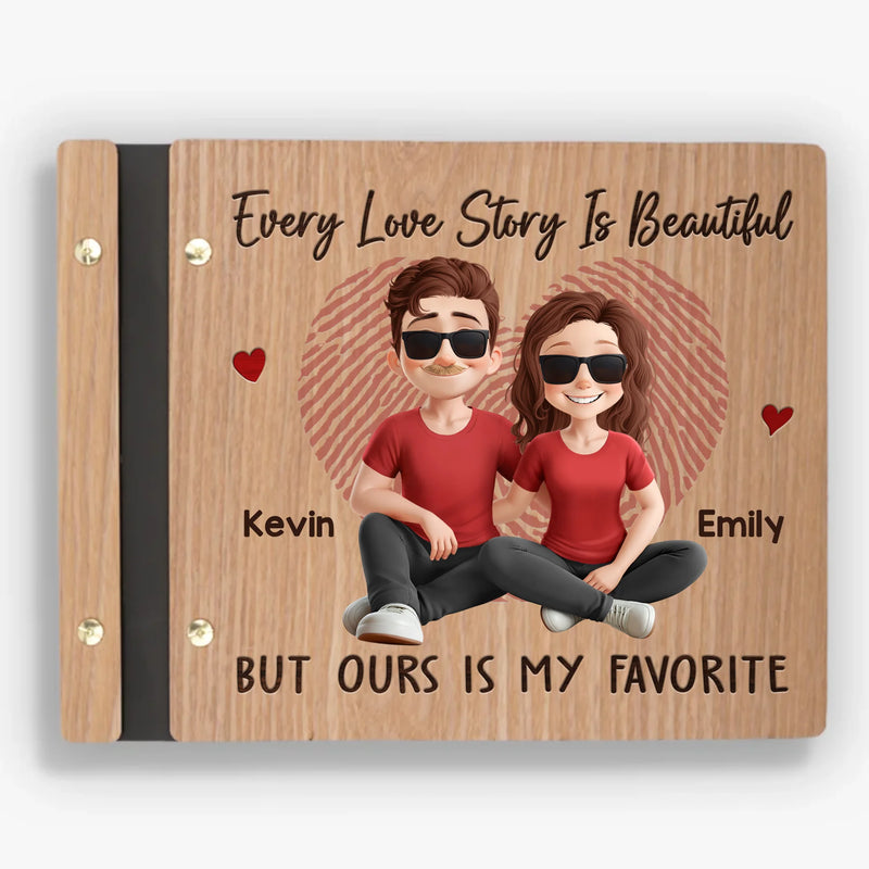 Custom Wooden Scrapbook - Personalized Anniversary Wedding Gifts For Husband And Wife, Him And Her - Our Story, Our Moments, Our Love