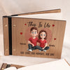 Custom Wooden Scrapbook - Personalized Anniversary Wedding Gifts For Husband And Wife, Him And Her - Our Story, Our Moments, Our Love