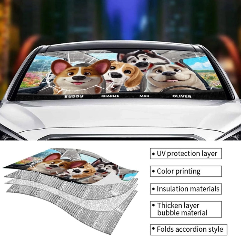 Custom Name Dog Lover Gifts - Personalized Auto Sunshade