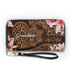 Custom Leather Long Wallet - Personalized Mother's Day Gifts For Mother, Grandmother - One Beat, One Love