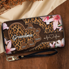 Custom Leather Long Wallet - Personalized Mother's Day Gifts For Mother, Grandmother - One Beat, One Love