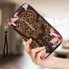 Custom Leather Long Wallet - Personalized Mother's Day Gifts For Mother, Grandmother - One Beat, One Love