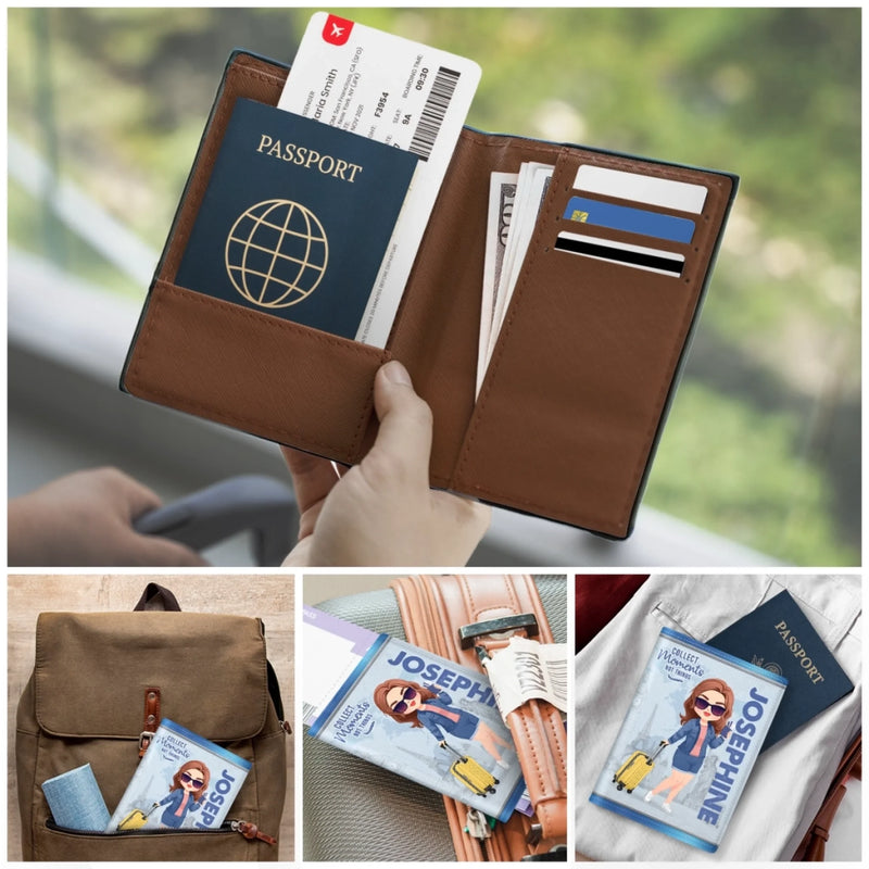 Custom Passport Cover, Passport Holder - Personalized Summer Vacation And Travel Gifts For Women, Men - Me Time, World Wide