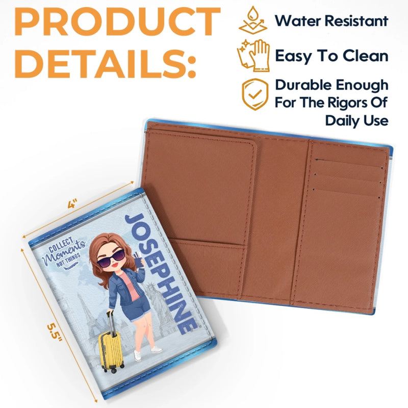 Custom Passport Cover, Passport Holder - Personalized Summer Vacation And Travel Gifts For Women, Men - Me Time, World Wide
