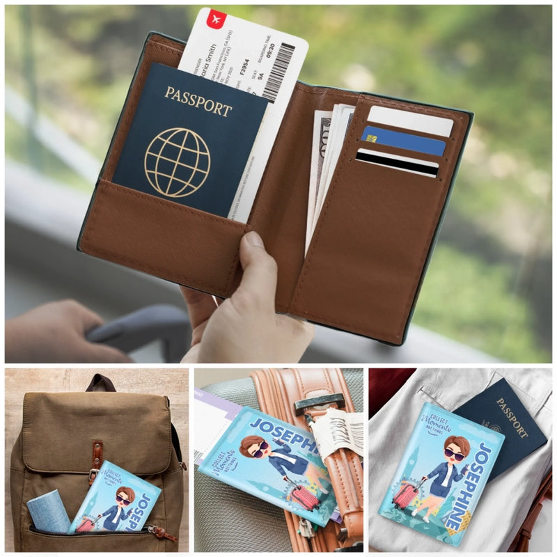 Custom Passport Cover, Passport Holder - Personalized Summer Vacation And Travel Gifts For Women, Men - Adventure Fills The Soul