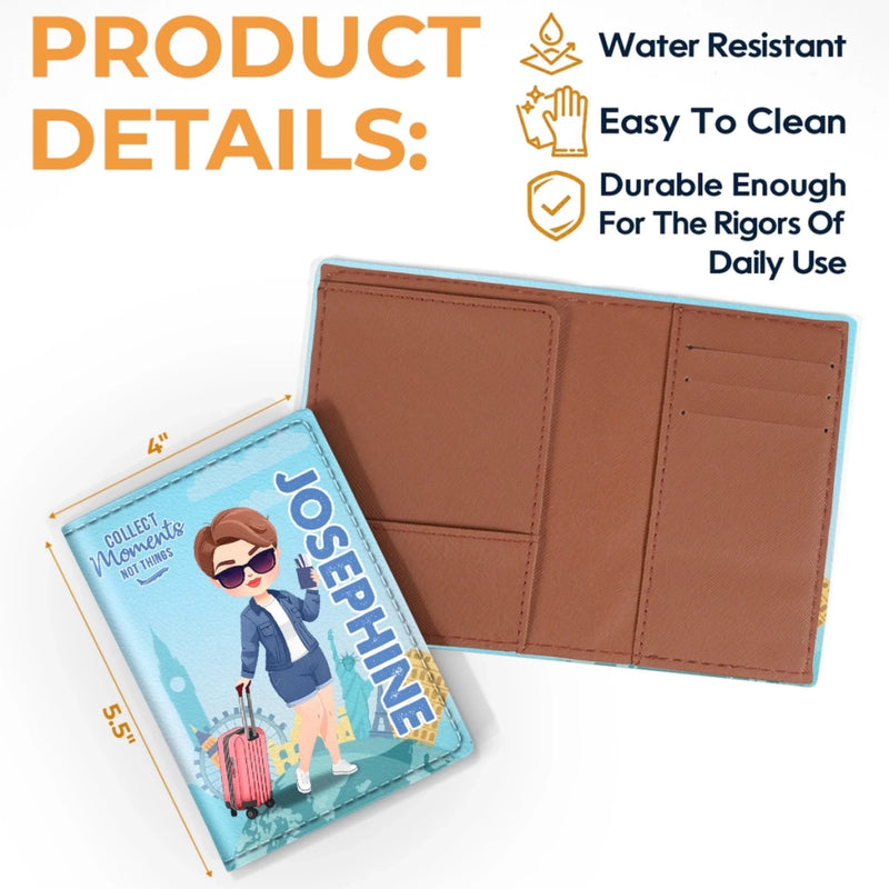 Custom Passport Cover, Passport Holder - Personalized Summer Vacation And Travel Gifts For Women, Men - Adventure Fills The Soul